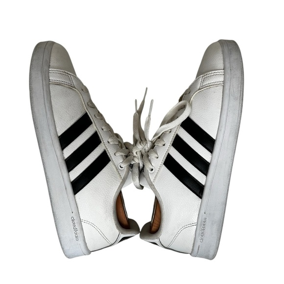 Adidas Cloud Foam Ortholite Float White w/Black Stripes Sneakers Sz 8.5 - Picture 6 of 11